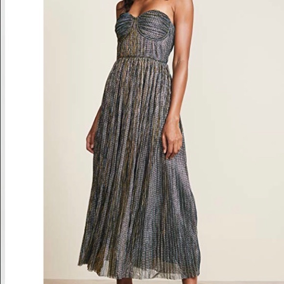 glamorous metallic strapless dress